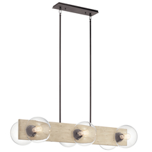  44296WWW - Marquee 6 Light Linear Chandelier White Washed Wood