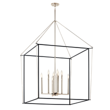  52629PN - Eisley 50 Inch 8 Light 2 Tier Foyer Pendant in Polished Nickel and Black