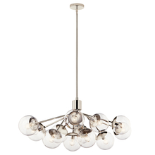  52703PNCLR - Silvarious 48 Inch 12 Light Linear Convertible Chandelier with Clear Glass in Polished Nickel