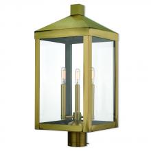  20586-01 - 3 Lt AB Outdoor Post Top Lantern