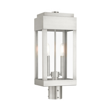  21236-91 - 2 Lt Brushed Nickel  Outdoor Post Top Lantern