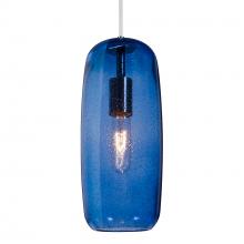 Besa Lighting 1JC-PINOT13BL-SN - Besa, Pinot 13 Cord Pendant, Blue Bubble, Satin Nickel FInish 1x60W Incandescent