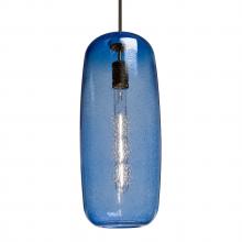 Besa Lighting 1JT-PINOT18BL-BR-L - Besa, Pinot 18 Cord Pendant, Blue Bubble, Bronze FInish 1x60W Incandescent, 15Ft. Cor