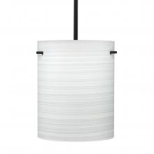 Besa Lighting 1TT-4006KR-BK - Besa Stem Pendant Tamburo 8 Black Chalk 1x100W MAX E26 Base