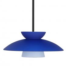 Besa Lighting 1TT-451323-BK - Besa Trilo 15 Stem Pendant Black Blue Matte 1x75W MAX E26 Base