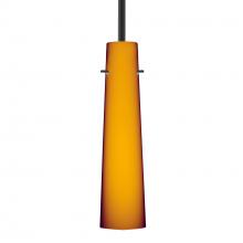 Besa Lighting 1TT-567480-LED-BK - Besa Camino Stem Pendant Black Amber Matte 1x5W LED