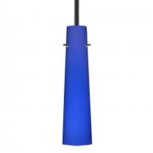 Besa Lighting 1TT-5674CM-LED-BK - Besa Camino Stem Pendant Black Cobalt Blue Matte 1x5W LED