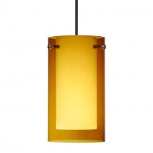 Besa Lighting 1XT-G44007-LED-BK - Besa Pendant Pahu 4, Black Finish, Transparent Armagnac/Opal 1x5W LED
