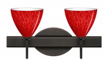 Besa Lighting 2SW-1779RC-LED-BR - Besa, Mia Vanity, Red Cloud, Bronze Finish, 2x5W LED