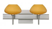 Besa Lighting 2SW-541080-LED-SN-SQ - Besa Wall With SQ Canopy Peri Satin Nickel Amber Matte 2x5W LED