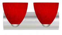 Besa Lighting 2WZ-7572RC-LED-SN - Besa, Sasha Vanity, Red Cloud, Satin Nickel Finish, 2x9W LED