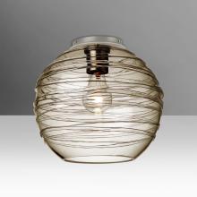 Besa Lighting 462702C-EDIL-SN - Besa, Wave 10 Ceiling, Smoke, Satin Nickel Finish, 1x8W LED Filament