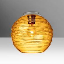 Besa Lighting 462782C-EDIL-SN - Besa, Wave 10 Ceiling, Amber, Satin Nickel Finish, 1x8W LED Filament