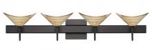 Besa Lighting 4SW-191383-LED-BR-SQ - Besa Wall With SQ Canopy Hoppi Bronze Mocha 4x3W LED