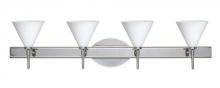 Besa Lighting 4SW-512107-LED-CR - Besa Wall Kani Chrome Opal Matte 4x5W LED
