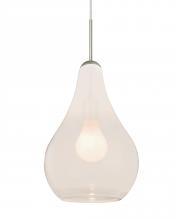 Besa Lighting J-LEONMW-SN - Besa, Leon Cord Pendant for Multiport Canopy, Milky White, Satin Nickel Finish, 1x60W