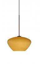 Besa Lighting 1XC-541080-BR - Besa Pendant Peri Bronze Amber Matte 1x50W Halogen