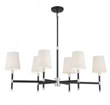  1-1631-6-173 - Brody 6-Light Linear Chandelier in Matte Black with Polished Nickel Accents