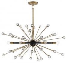  1-1858-6-62 - Ariel 6-Light Oval Chandelier in Como Black with Gold Accents
