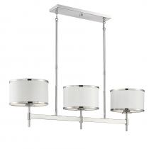  1-187-3-172 - Delphi 3-Light Linear Chandelier in White with Polished Nickel Acccents