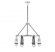  1-7707-6-67 - Denali 6-Light LED Chandelier in Matte Black with Polished Chrome Accents