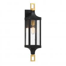  5-276-144 - Glendale 1-Light Outdoor Wall Lantern in Matte Black and Weathered Brushed Brass