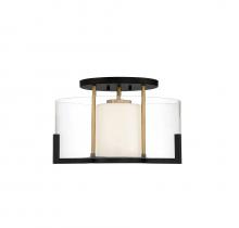  6-1981-1-143 - Eaton 1-Light Ceiling Light in Matte Black with Warm Brass Accents