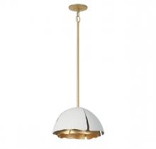  7-1398-3-14 - Brewster 3-Light Pendant in Cavalier Gold with Royal White