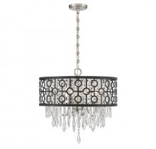 7-1878-4-66 - Rory 4-Light Pendant in Matte Black with Satin Nickel