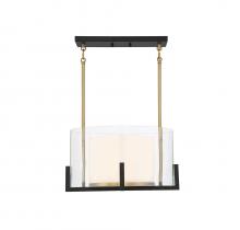  7-1983-1-143 - Eaton 1-Light Pendant in Matte Black with Warm Brass Accents