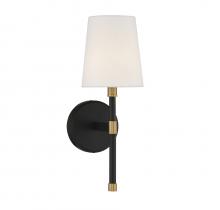  9-1632-1-143 - Brody 1-Light Wall Sconce in Matte Black with Warm Brass Accents