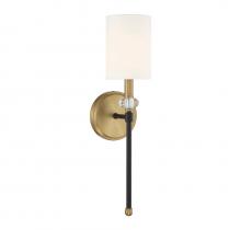  9-1888-1-143 - Tivoli 1-Light Wall Sconce in Matte Black with Warm Brass Accents