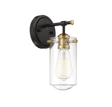  9-2262-1-79 - Clayton 1-Light Wall Sconce in English Bronze and Warm Brass