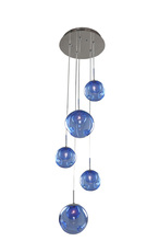 Kalco 309541CH/SAPPH - Meteor 5 Light Pendant