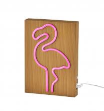  SL3722-12 - Wood Framed Neon Flamingo Table/Wall Lamp