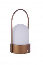 86276R-LED - Outdoor Rechargeable Dimmable LED Portable Lamp in Satin Brass (Dome Shade)