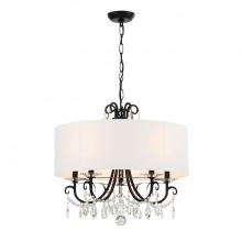 Crystorama 6625-MK-CL-MWP - Othello 5 Light Matte Black Chandelier