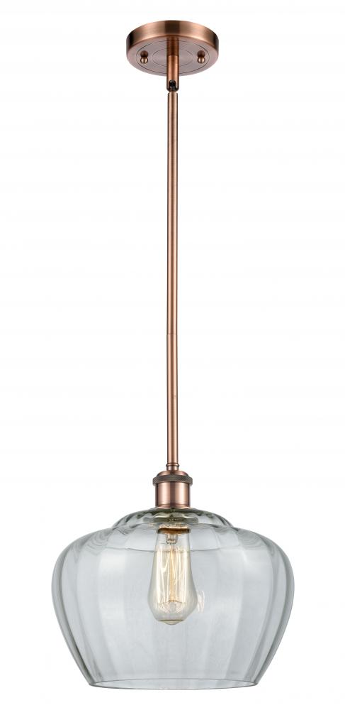 Fenton - 1 Light - 11 inch - Antique Copper - Mini Pendant