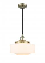 Innovations Lighting 201C-AB-G691-12-LED - Bridgeton - 1 Light - 12 inch - Antique Brass - Cord hung - Mini Pendant