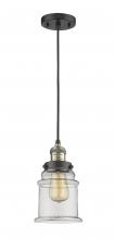 Innovations Lighting 201C-BAB-G182-LED - Canton - 1 Light - 6 inch - Black Antique Brass - Cord hung - Mini Pendant