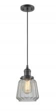  201C-OB-G142 - Chatham - 1 Light - 7 inch - Oil Rubbed Bronze - Cord hung - Mini Pendant