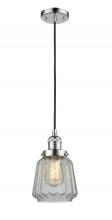  201C-PC-G142 - Chatham - 1 Light - 7 inch - Polished Chrome - Cord hung - Mini Pendant