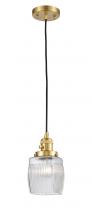 Innovations Lighting 201CSW-SG-G302-LED - Colton - 1 Light - 6 inch - Satin Gold - Cord hung - Mini Pendant