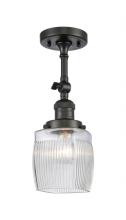 Innovations Lighting 201F-OB-G302-LED - Colton - 1 Light - 6 inch - Oil Rubbed Bronze - Adjustable Semi-Flush Mount