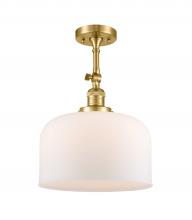 Innovations Lighting 201F-SG-G71-L-LED - Bell - 1 Light - 12 inch - Satin Gold - Adjustable Semi-Flush Mount