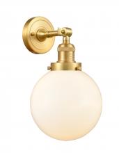 Innovations Lighting 203-SG-G201-8-LED - Beacon - 1 Light - 8 inch - Satin Gold - Adjustable Sconce