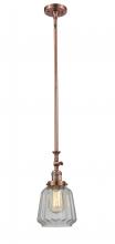  206-AC-G142 - Chatham - 1 Light - 7 inch - Antique Copper - Stem Hung - Mini Pendant