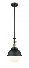 Innovations Lighting 206-BAB-HFS-81-BK-LED - Hampden - 1 Light - 9 inch - Black Antique Brass - Stem Hung - Adjustable Mini Pendant