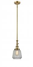 Innovations Lighting 206-BB-G142 - Chatham - 1 Light - 7 inch - Brushed Brass - Stem Hung - Mini Pendant