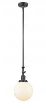 Innovations Lighting 206-OB-G201-8-LED - Beacon - 1 Light - 8 inch - Oil Rubbed Bronze - Stem Hung - Adjustable Mini Pendant